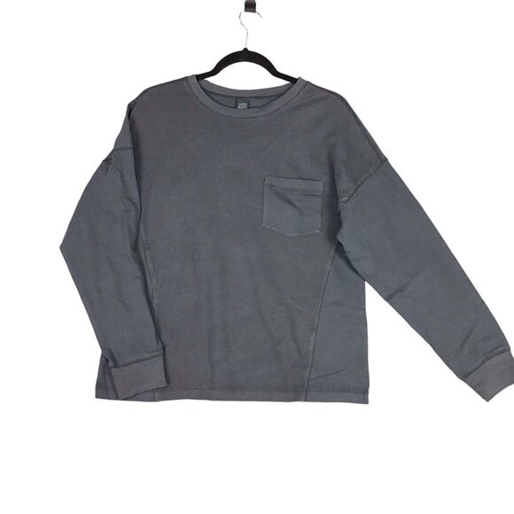 Wild Fable Womens Size M Pullover Sweatshirt Dark Gray Long Sleeve Crew Pocket - Picture 11 of 12